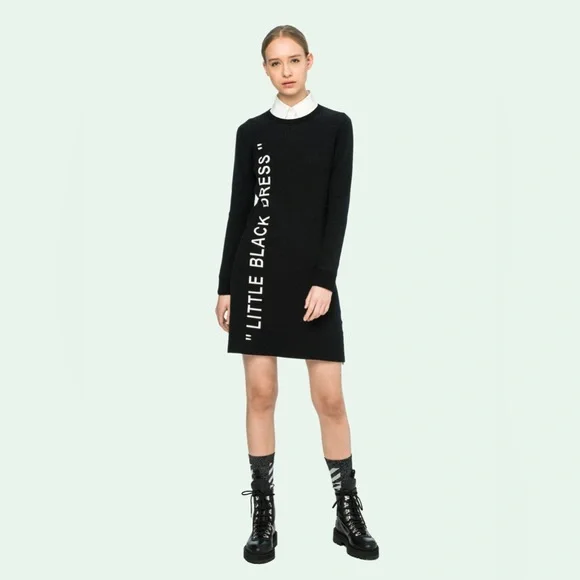 OFF-WHITE 🖤 “LITTLE BLACK DRESS” Sweater Mini Dress